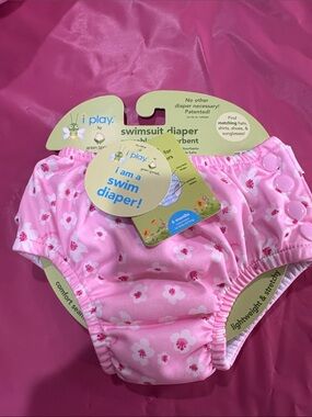 i play. Pink Floral Reusable Swim Diaper - Baby Swim Cover